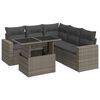 vidaXL Set mobilier grădină cu perne, 6 piese, gri, poliratan