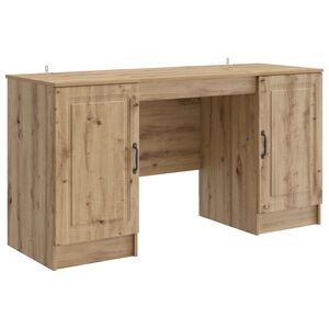 vidaXL Birou Stejar Artizanal 142,5 x 50 x 75 cm Lemn prelucrat