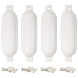 vidaXL Bară de protecție barcă, 4 buc., alb, &Oslash; 14x50 cm, PVC