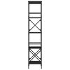 vidaXL Bibliotecă cu 5 niveluri, negru, 59x35x171 cm, lemn prelucrat