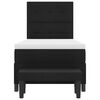 vidaXL Pat cu arcuri cu saltea cu headboard Negru 90 x 190 cm țesătură