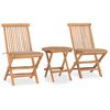 vidaXL Set mobilier exterior pliabil cu perne, 3 piese, lemn masiv tec