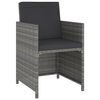 vidaXL Set mobilier de exterior, 6 piese, gri, poliratan, lemn acacia