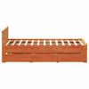 vidaXL Cadru pat fără saltea/cu tăblie maro 140x190 cm lemn masiv pin