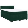 vidaXL Pat box spring cu saltea, verde &icirc;nchis, 140x190 cm, catifea