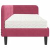 vidaXL Cadru de pat colțar cu saltea Roșu Vin 80 x 200 cm Catifea