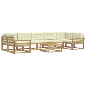 vidaXL Set de canapele de exterior 6 buc. Alb și crem