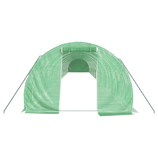 vidaXL Seră cu cadru din oțel, verde, 60 m&sup2;, 20x3x2 m
