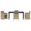 vidaXL Set de masă pentru grădină cu pernă 5 pcs Bej poliratan