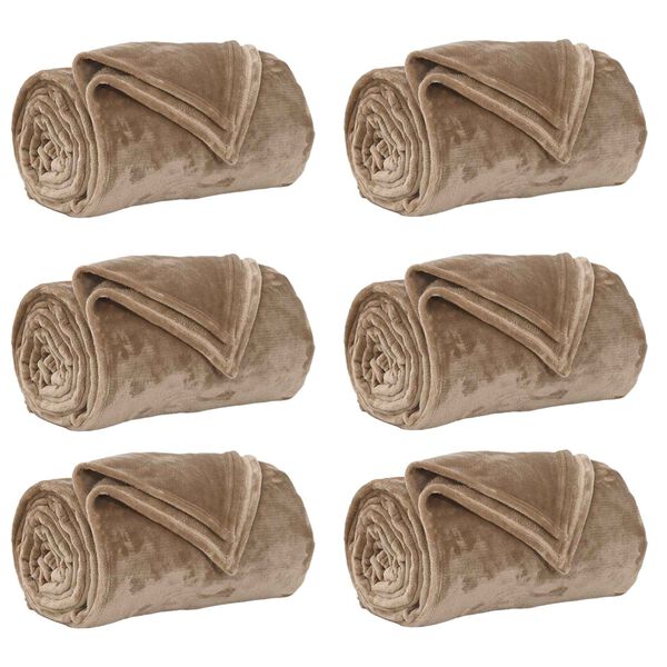 vidaXL Pături de aruncat 6 pcs Culoare Cămilă 130 x 150 cm Molton