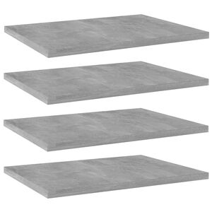 vidaXL Plăci bibliotecă, gri beton, 4 buc, 40 x 30 x 1,5 cm, PAL