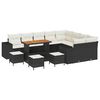 vidaXL Set de canapele pentru grădină cu pernă 13 pcs Negru poliratan
