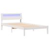 vidaXL Cadru de pat cu headboard Alb 90 x 200 cm Lemn de pin masiv