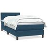 vidaXL Pat box spring cu saltea, albastru &icirc;nchis, 80x220 cm, catifea