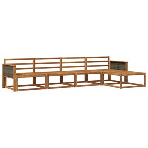vidaXL Set de canapele de exterior 5 pcs natural Lemn Solid de Acacia