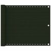 vidaXL Paravan de balcon, verde închis, 75x500 cm, HDPE