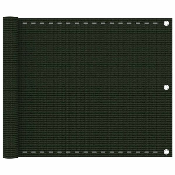 vidaXL Paravan de balcon, verde închis, 75x500 cm, HDPE