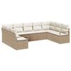 vidaXL Set de canapea 9 buc. Bej poliratan