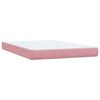 vidaXL Pat box spring cu saltea, roz, 140x210 cm, catifea