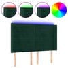 vidaXL Tăblie de pat cu LED, verde &icirc;nchis, 147x16x118/128 cm, catifea