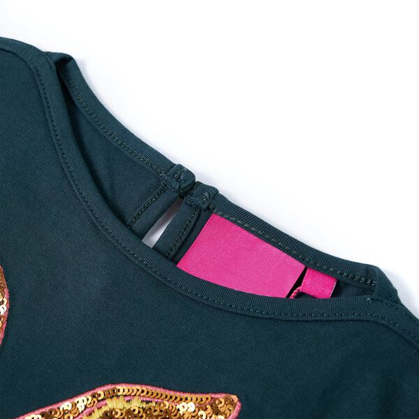 Tricou de copii cu m&acirc;neci lungi, verde &icirc;nchis, 128