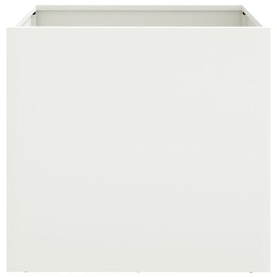 vidaXL Jardiniere, 2 buc., alb, 49x47x46 cm, oțel laminat la rece
