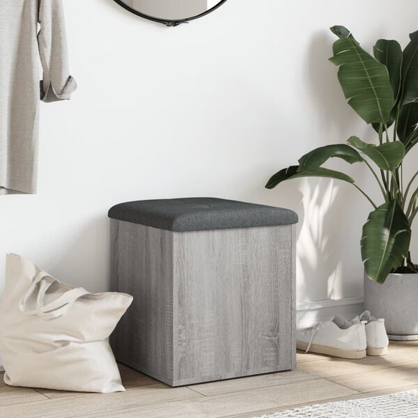 vidaXL Bancă de depozitare, gri sonoma, 42x42x45 cm, lemn prelucrat