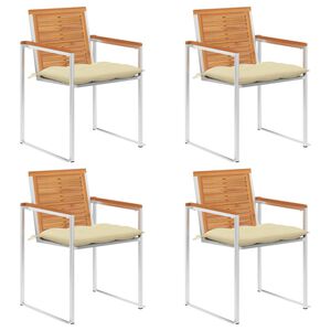 vidaXL Scaune de grădină cu perne, 4 buc., lemn masiv de acacia