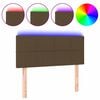 vidaXL Tăblie de pat cu LED, maro &icirc;nchis, 80x5x78/88 cm, textil