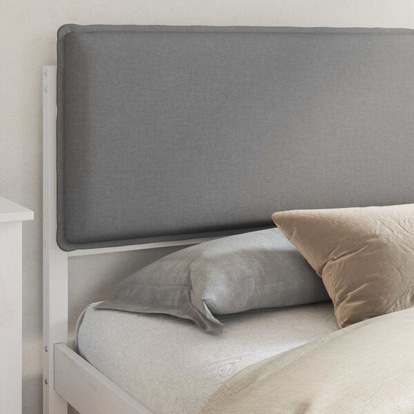 vidaXL Cadru de pat cu tăblie tapițată Gri deschis 200 x 200 cm