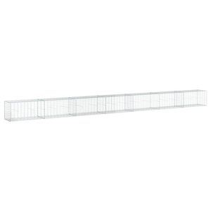 vidaXL Coș gabion cu capac, argintiu, 700x50x50 cm, fier galvanizat