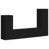 vidaXL Set comodă TV 4 pcs Negru Lemn prelucrat