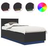 vidaXL Cadru de pat cu benzi LED Negru 100 x 200 cm Lemn prelucrat
