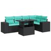 vidaXL Set mobilier de grădină cu perne, 6 piese,poliratan/lemn acacia