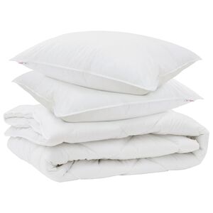 vidaXL Duvet pentru toate sezoanele cu pernă 3 pcs Alb Microfibră