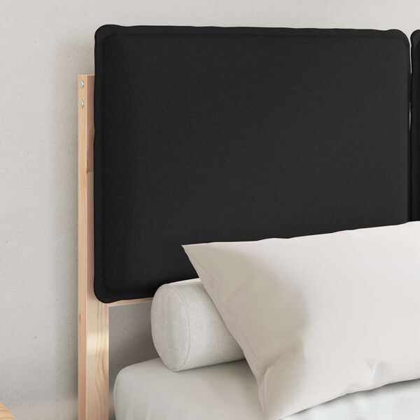 vidaXL Cadru de pat cu tăblie tapițată cu headboard Negru 120 x 200 cm