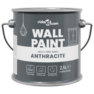 vidaXL Vopsea de perete Gri 2,5 L Print pe perete
