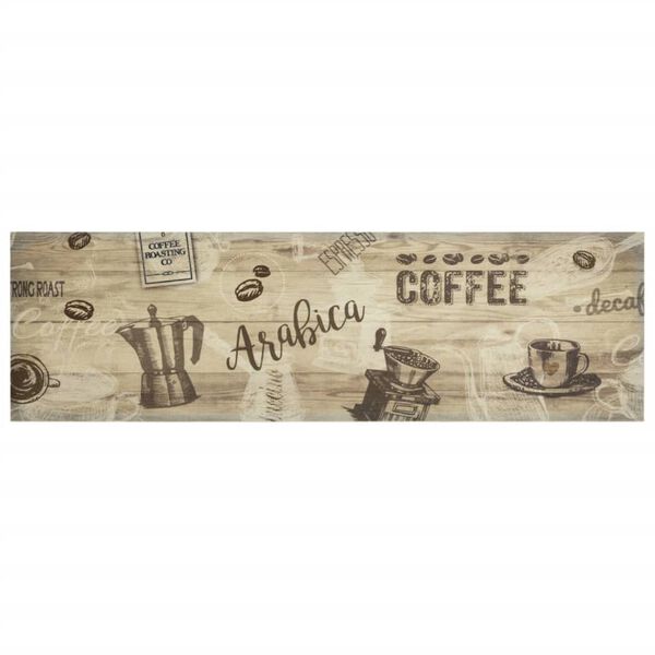 vidaXL Covor de bucătărie lavabil Coffee, maro, 45x150 cm, catifea