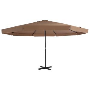 vidaXL Umbrelă soare exterior cu st&acirc;lp aluminiu gri taupe 500 cm