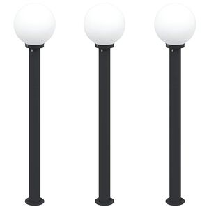 vidaXL St&acirc;lpi iluminatori 3 buc 120 cm Negru IP44