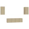 vidaXL Set de dulapuri TV, 4 piese, stejar sonoma, lemn prelucrat