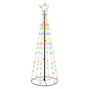 vidaXL Brad de Crăciun conic, 108 LED-uri, multicolor, 70x180 cm