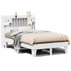vidaXL Cadru de pat fără saltea, alb, 135x190 cm, lemn masiv de pin