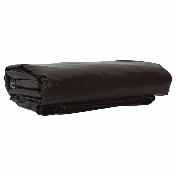vidaXL P&acirc;nză 650g / m&sup2; Maro 3 x 6 m P&acirc;nză cu acoperire PVC