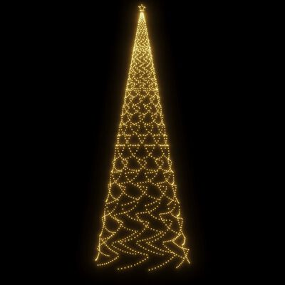 vidaXL Brad de Crăciun cu țăruș, 3000 LED-uri, alb cald, 800 cm
