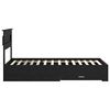 vidaXL Cadru de pat cu sertar Stejar Negru 90 x 190 cm Lemn compozit