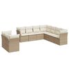 vidaXL Set canapele de grădină, 9 piese, cu perne, bej, poliratan