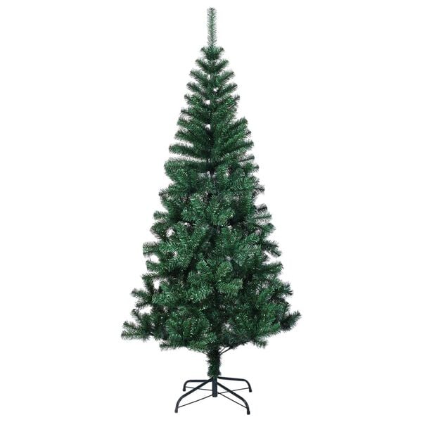 vidaXL Brad de Crăciun artificial cu vârfuri irizate verde 210 cm PVC