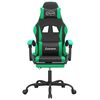 vidaXL Scaun de gaming pivotant/suport picioare negru/verde piele eco