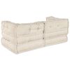 vidaXL Canapea modulară 2 pcs Crem 140 x 70 x 56 cm țesătură